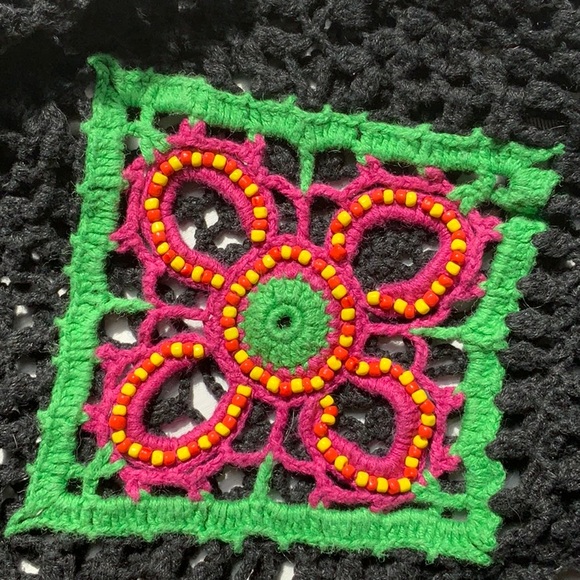 Vintage beaded patchwork sweater - Picture 3 of 9